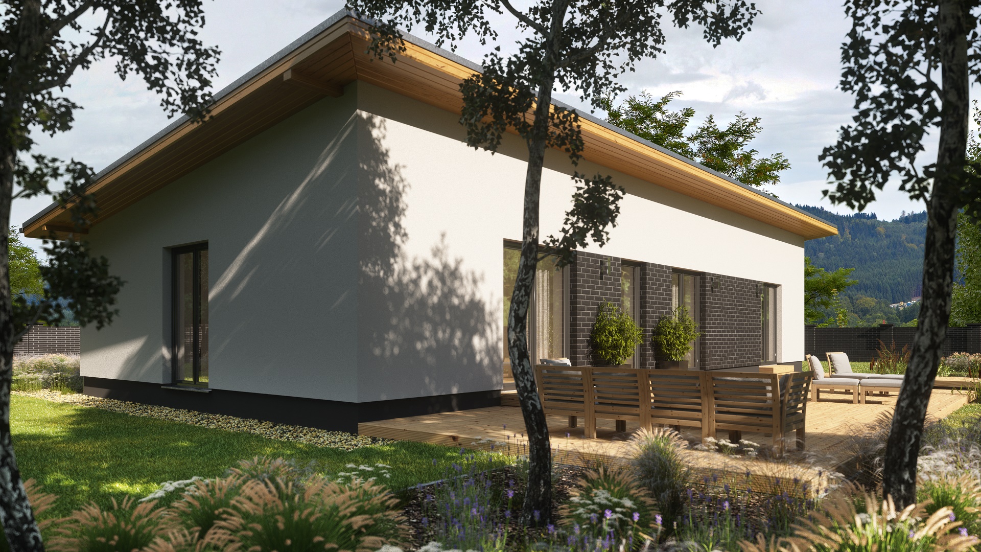 moderní bungalov s pultovou střechou - 2